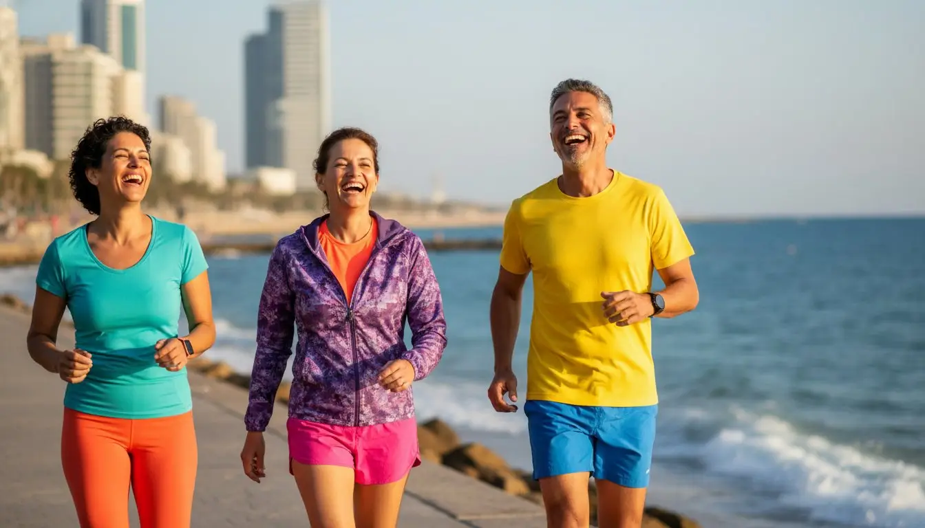 טיפול ביתר לחץ דם דרך ירידה במשקל - רצים על חוף הים