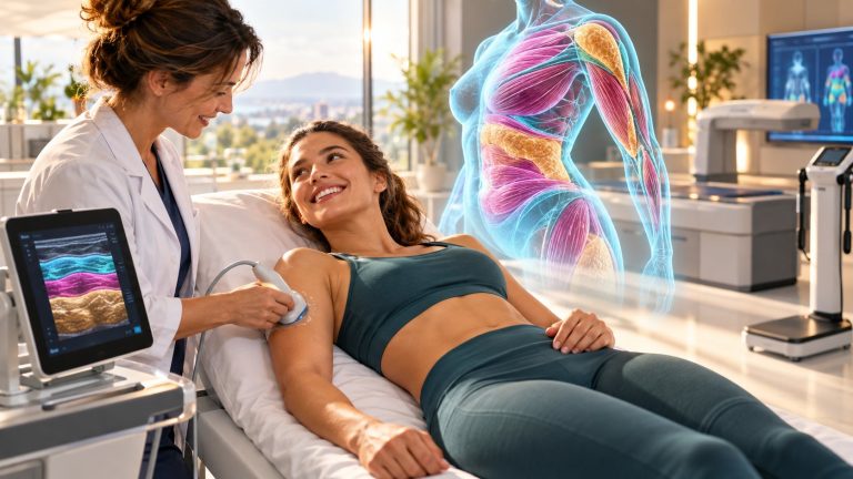 מדידת הרכב גוף באולטרסאונד נייד אחרי ניתוח שרוול